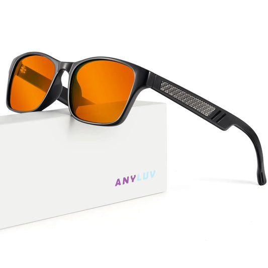 Gaming Glasses for Men Lightweight Anti Blue Light Blocking Glasses Eyes Protection with Carbon Fiber Decoration